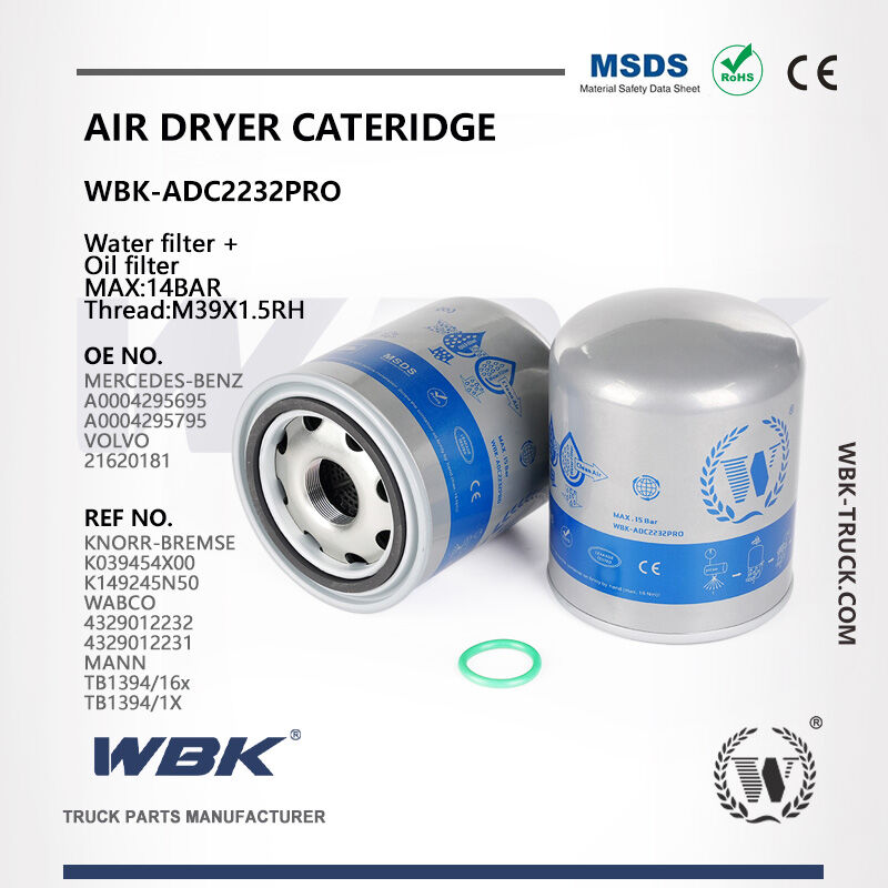 Air Dryer Cartridge Water filter + Oil filter